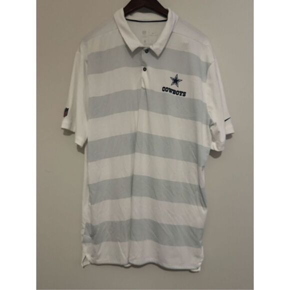 Nike On Field Dri-Fit Dallas Cowboys NFL  Polo Shirt Adult XXL Large Stripe - Picture 1 of 7